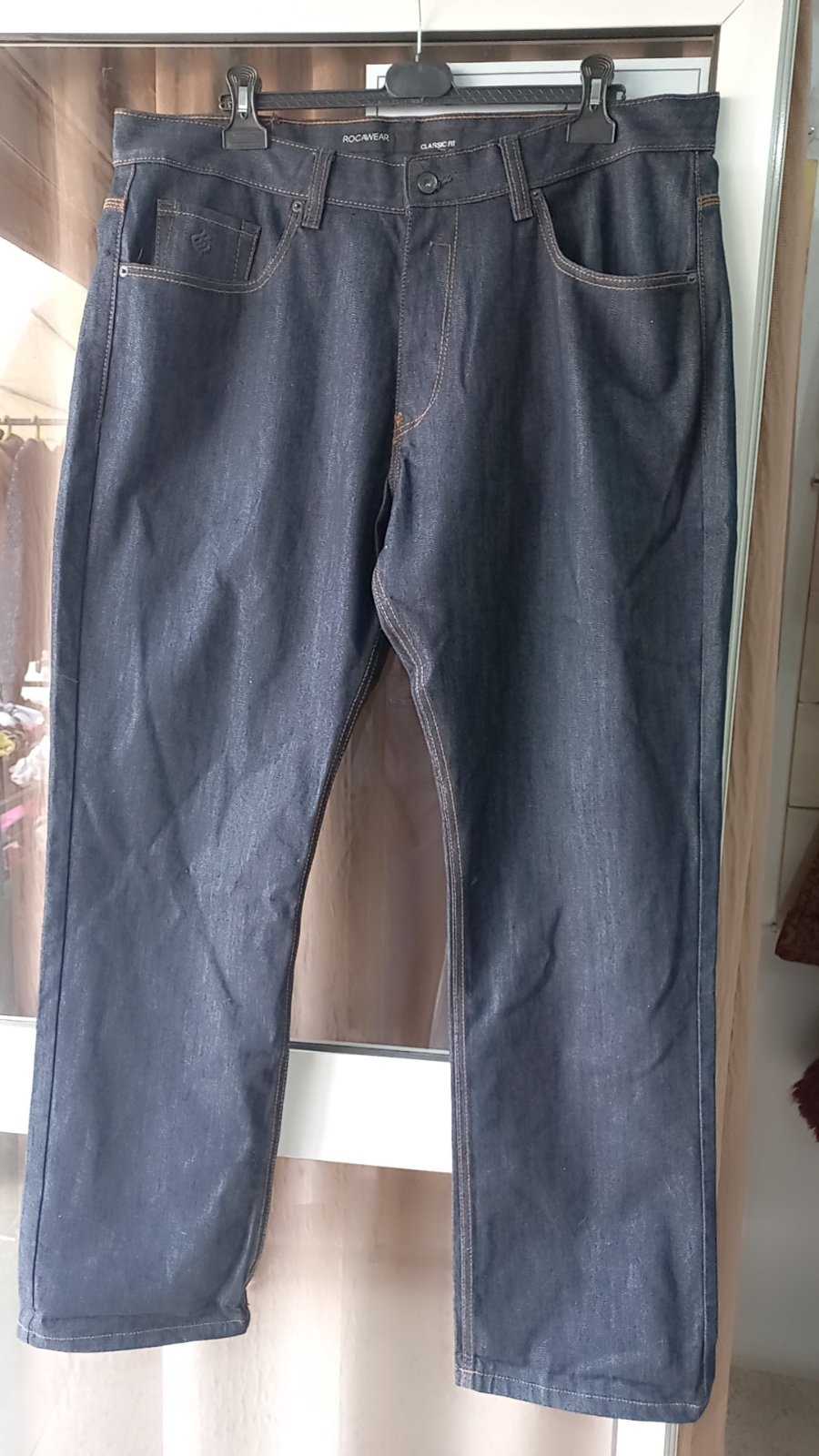 Pantalon jeans bleu marine foncé taille 40 ama ylabess XXL état comme neuf 