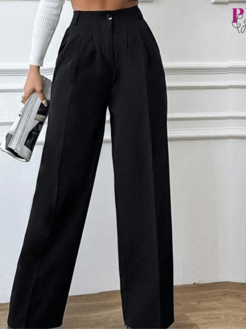 'un pantalon de tailleur large pour femme, de style palazzo ou droit avec des plis taille s am ylbess M 