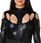 Combinaison de style Catwoman en similicuir noir 