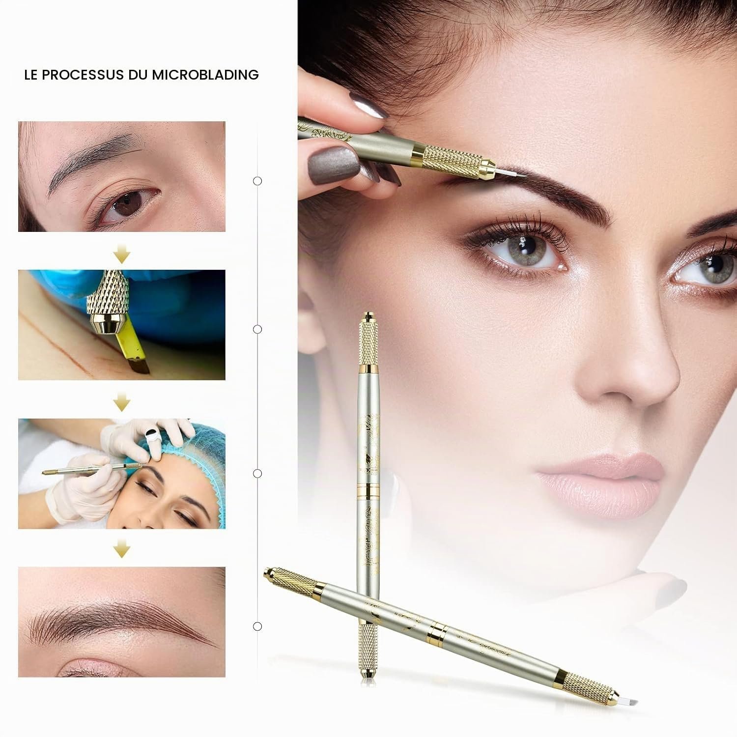 Stylo microblading manuel à double embout
