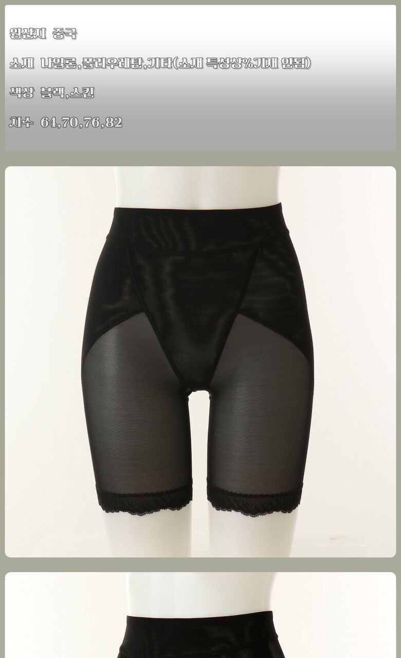 Une culotte gainante noire ou un shorty sculptant en maille transparente et dentelle 38/40