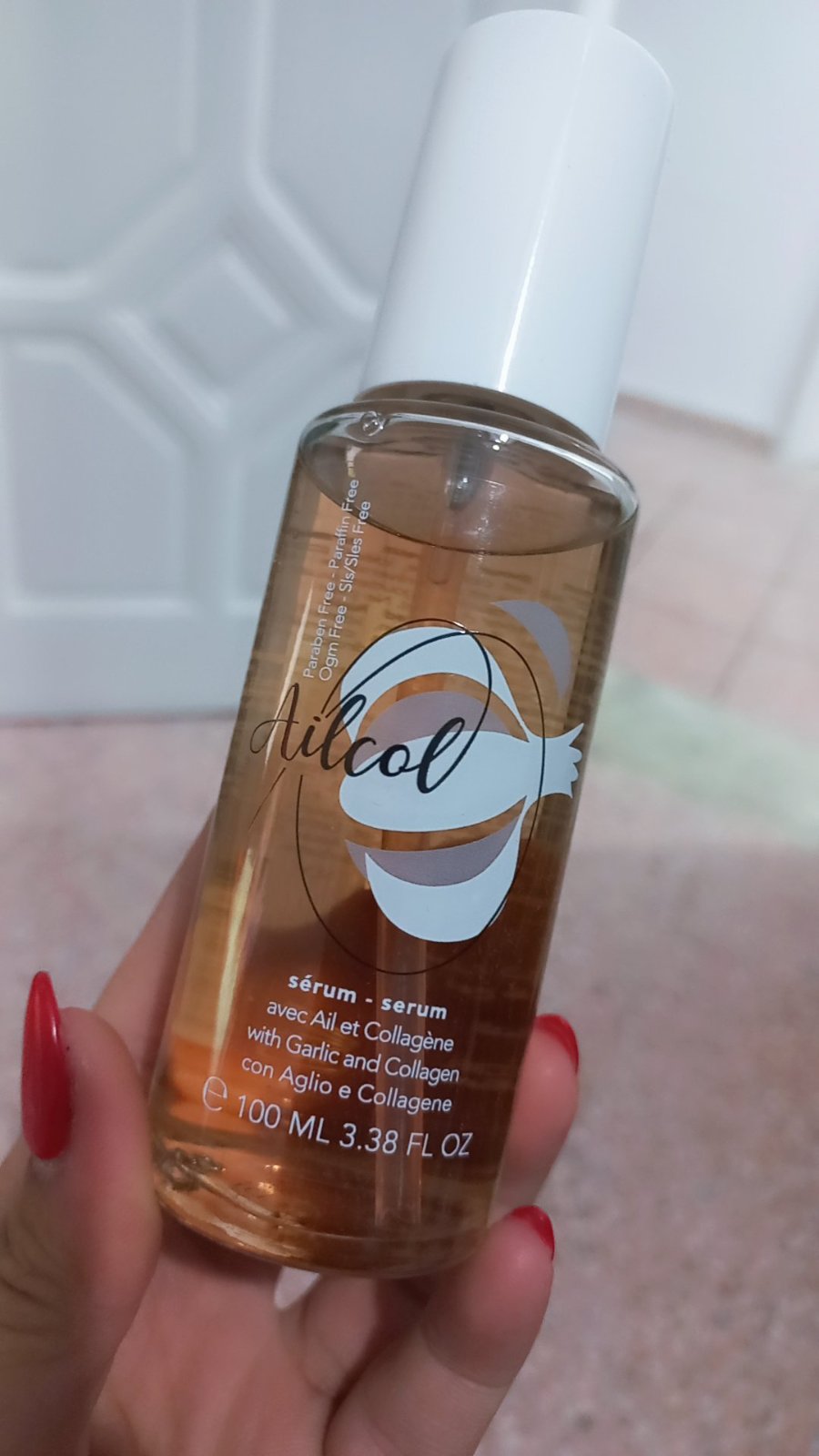  sérum capillaire régénérant Ailcol de 100 ml, formulé avec de l'ail et du collagène pour hydrater et renforcer les cheveux traités chimiquement