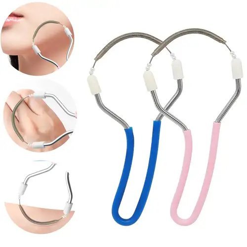 Un épilateur manuel Stella EpiRoller avec un ressort en acier inoxydable pour retirer les poils du visage par la racine rose