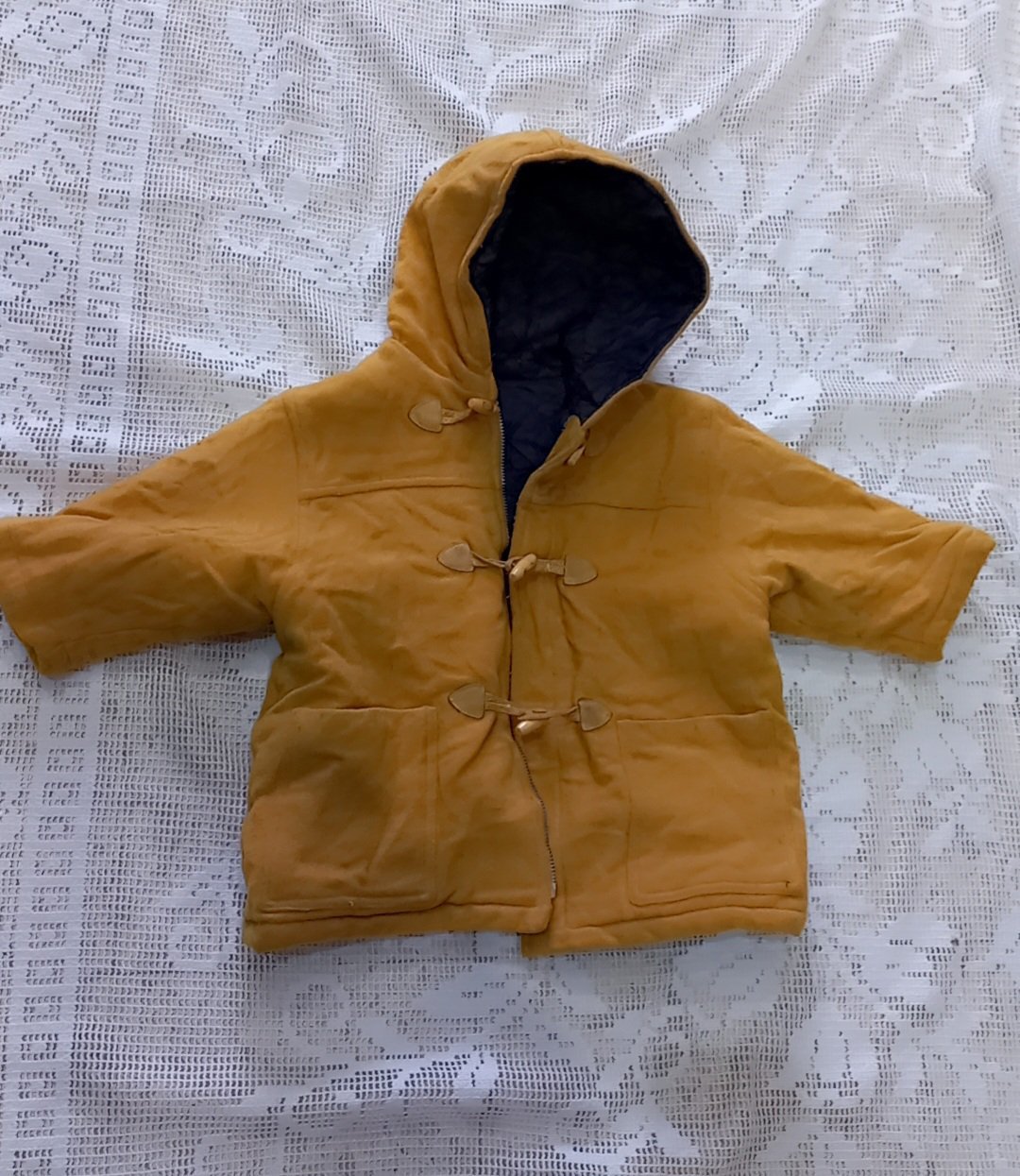 Manteau cashemire jaune motard fillette 