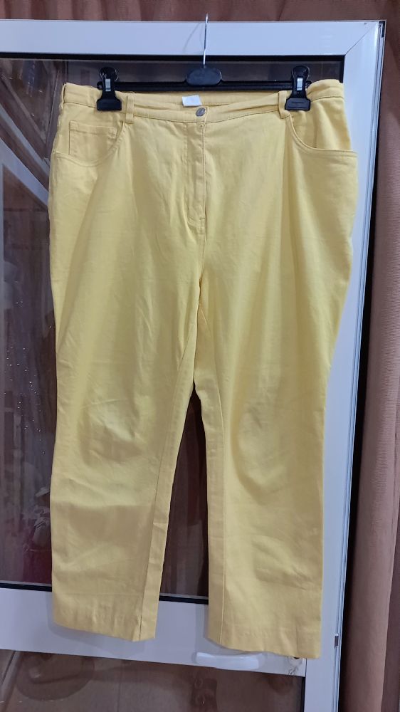 Pantalon jaune citron en denim grand taille 