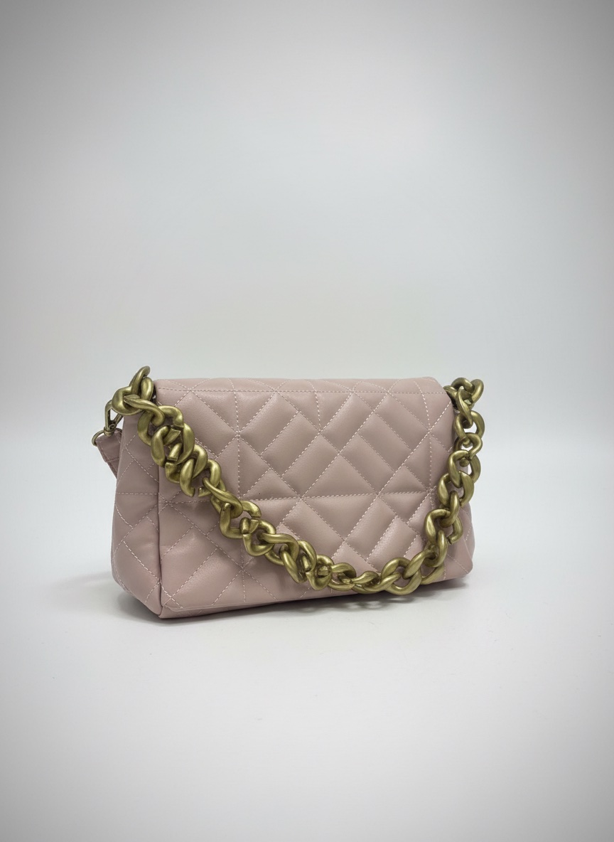 Sac à bandoulière élégant beige matelassé