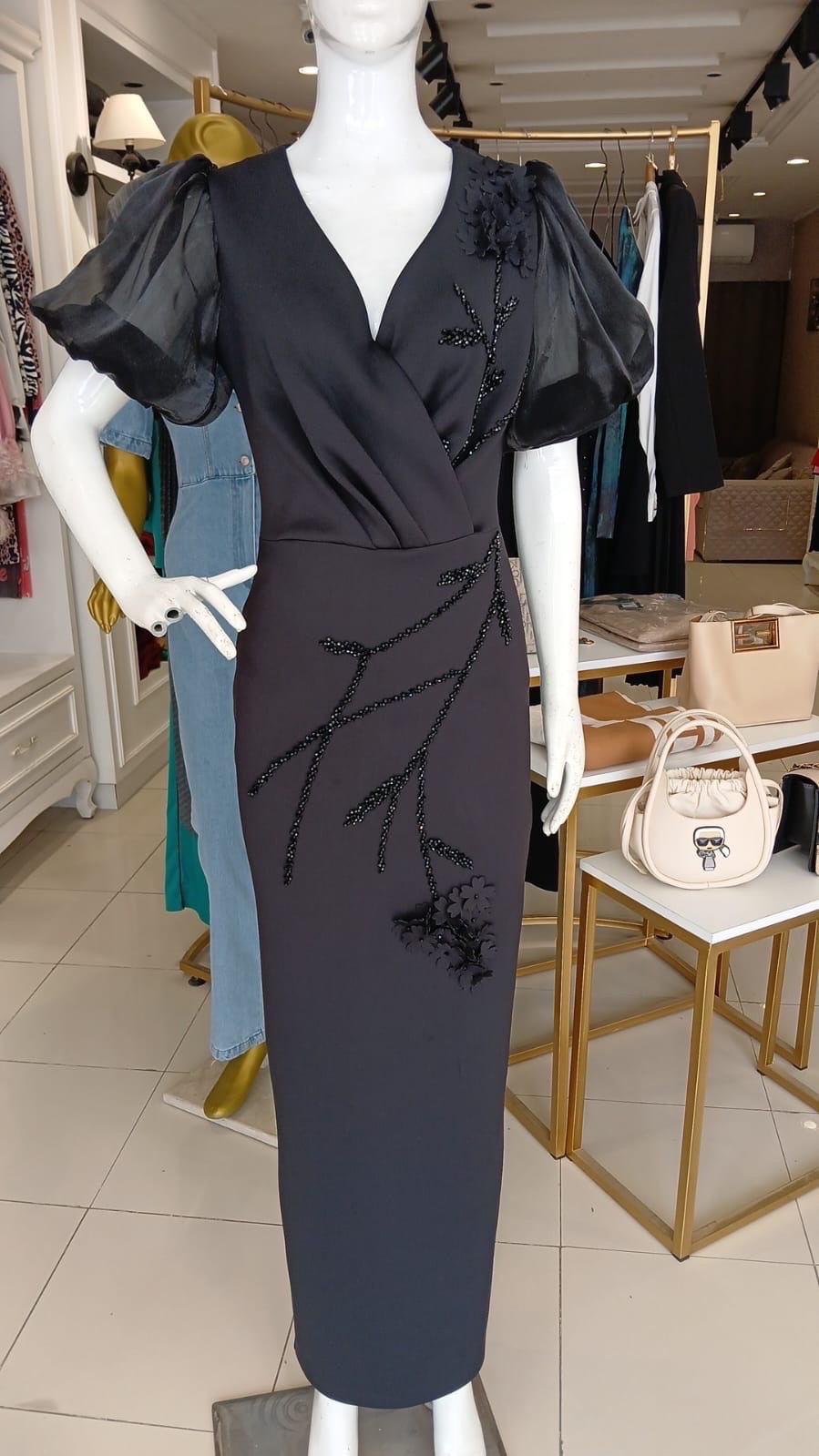 Robe manche boufante