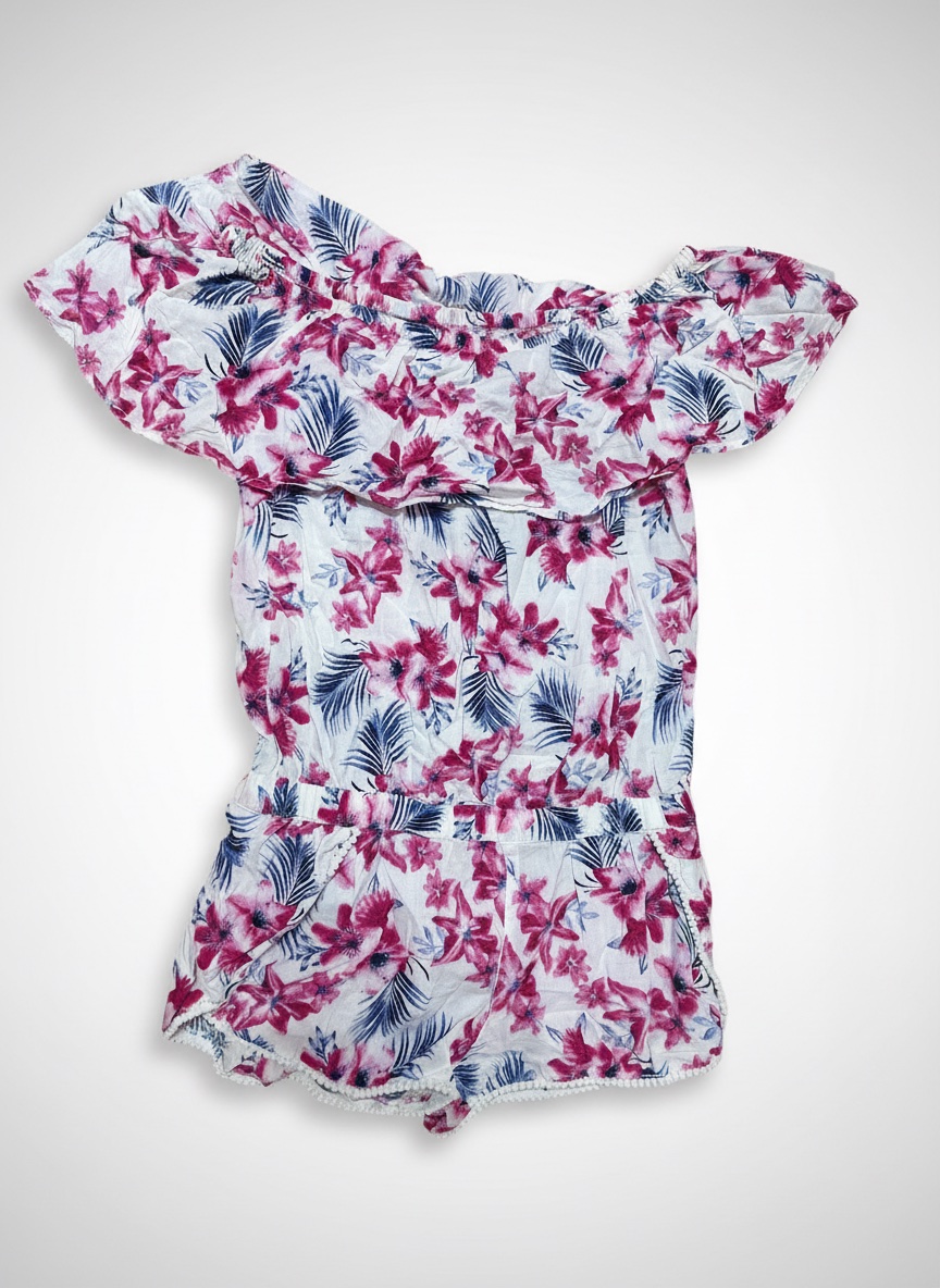 Combishort fleuri coton 