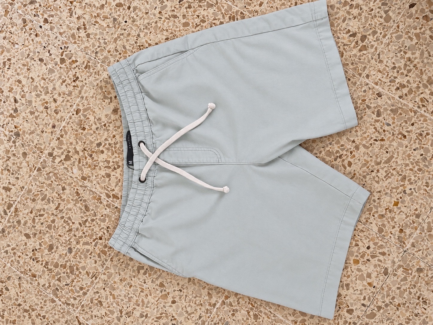 Bermuda Relaxed Denim Co. – Taille M | Vert Gris Clair🩵