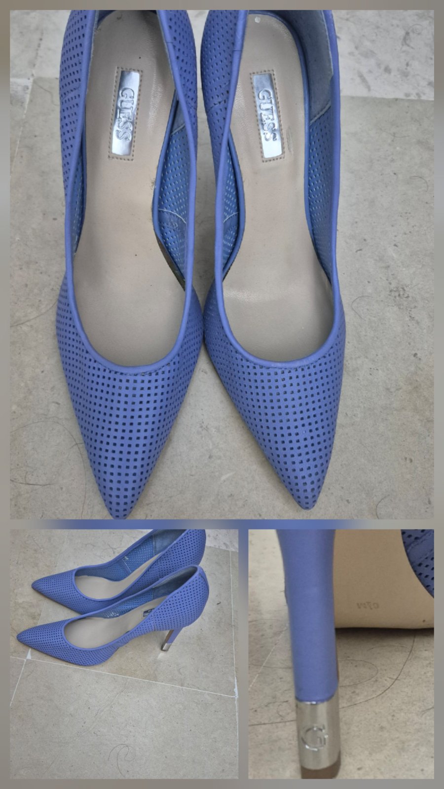 Magnifique talons guess cuir bleu