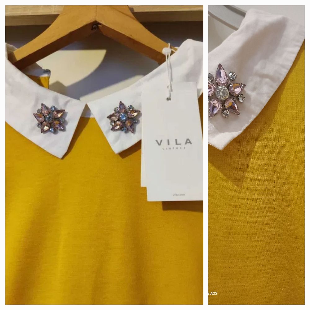 Robe jaune  moutarde marque vila 