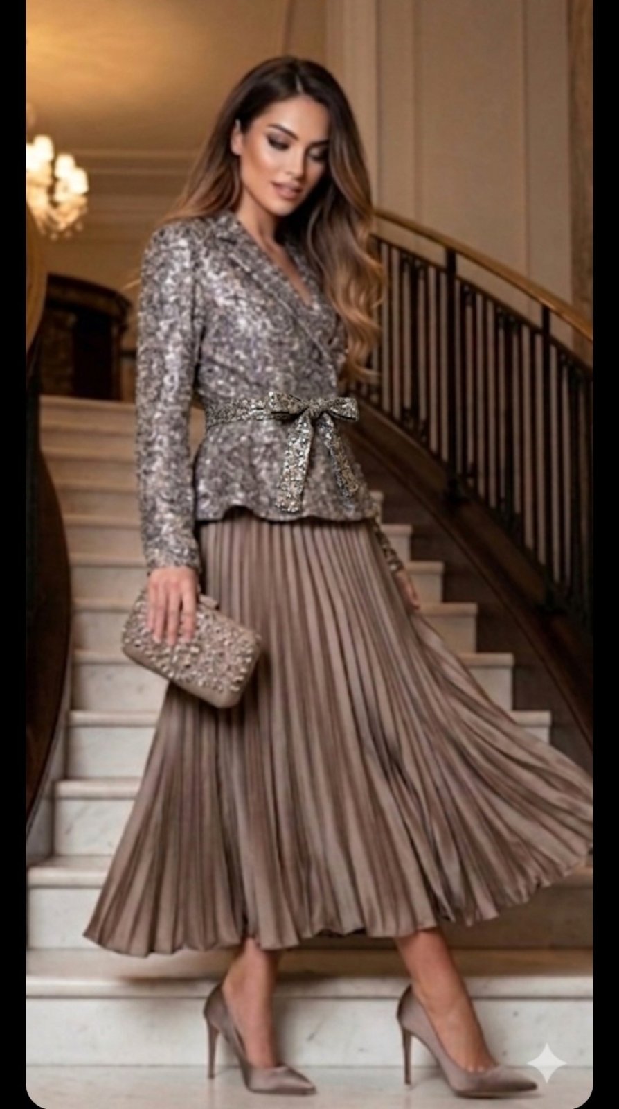 💥💥💥bonne affaire jolie ensemble à paillettes grège bleu nuit 💥💥💥