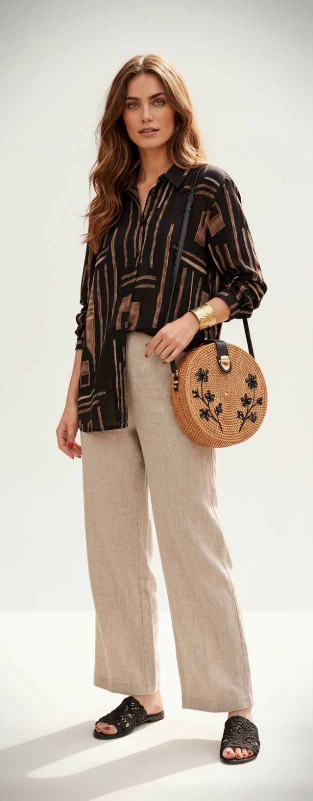  🤎🤎 Sublime chemise noir design  camel🤎🤎