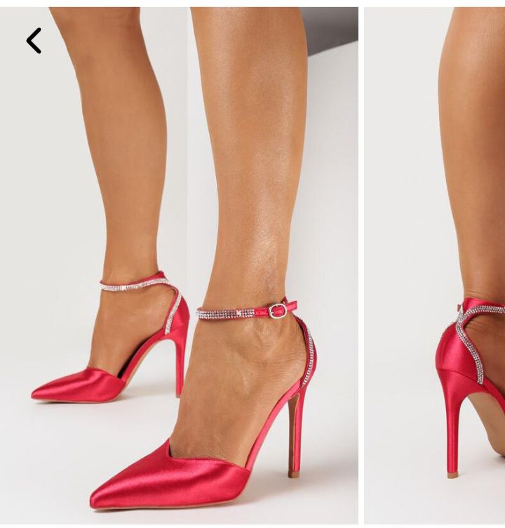 ♥️♥️Sublime ♥️♥️escarpin rouge satin♥️♥️ à strass