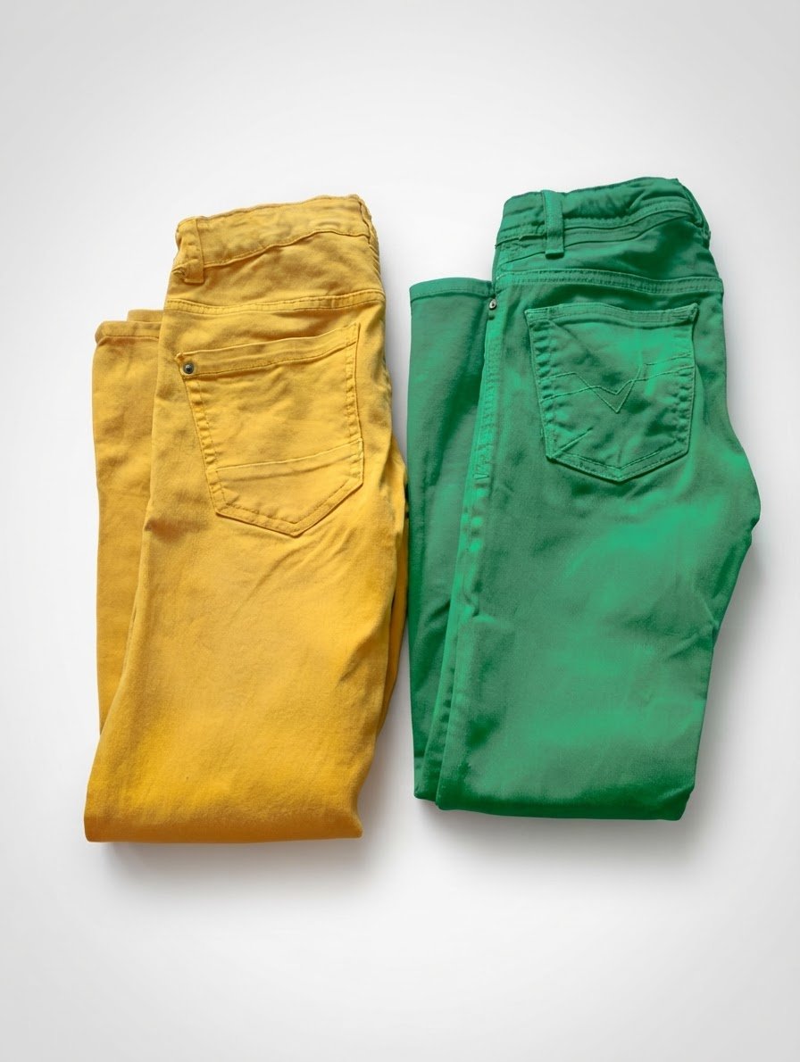 💥💥 jolie lot pantalon jeans vert et jaune garçon 💥💥