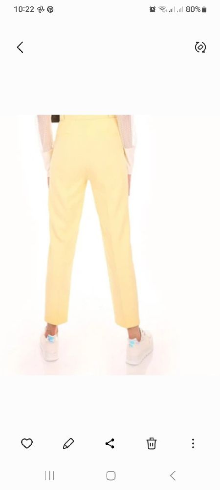  jolie pantalon taille  haute jaune clair