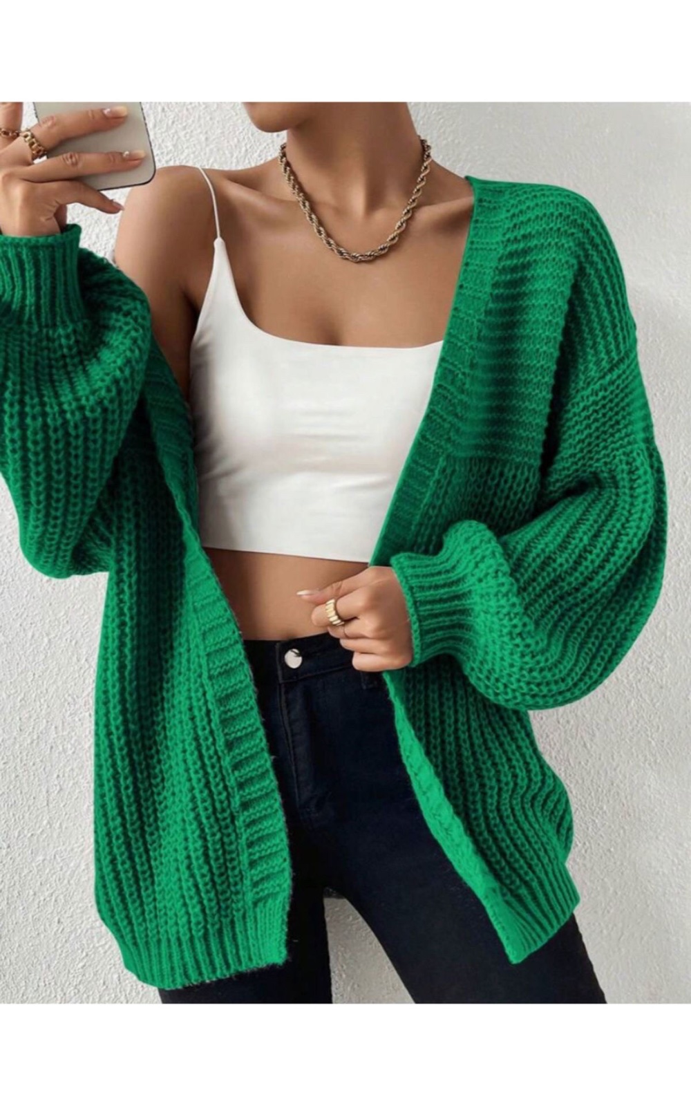 Cardigan vert 