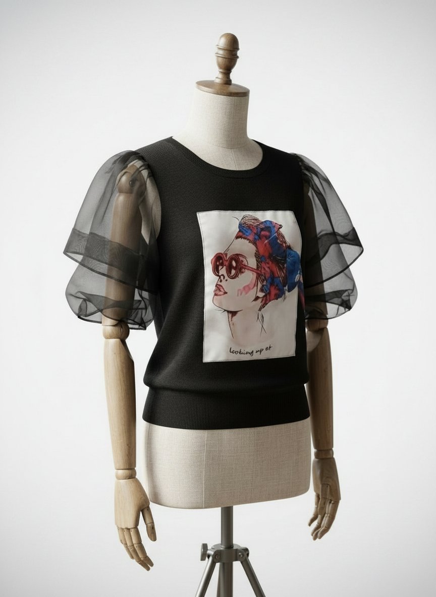 T shirt noir shein pour les jeunes filles 