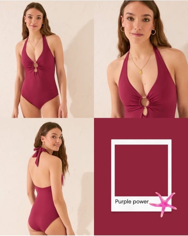 Women'secret Maillot 1 pièce couleur Purple Power
