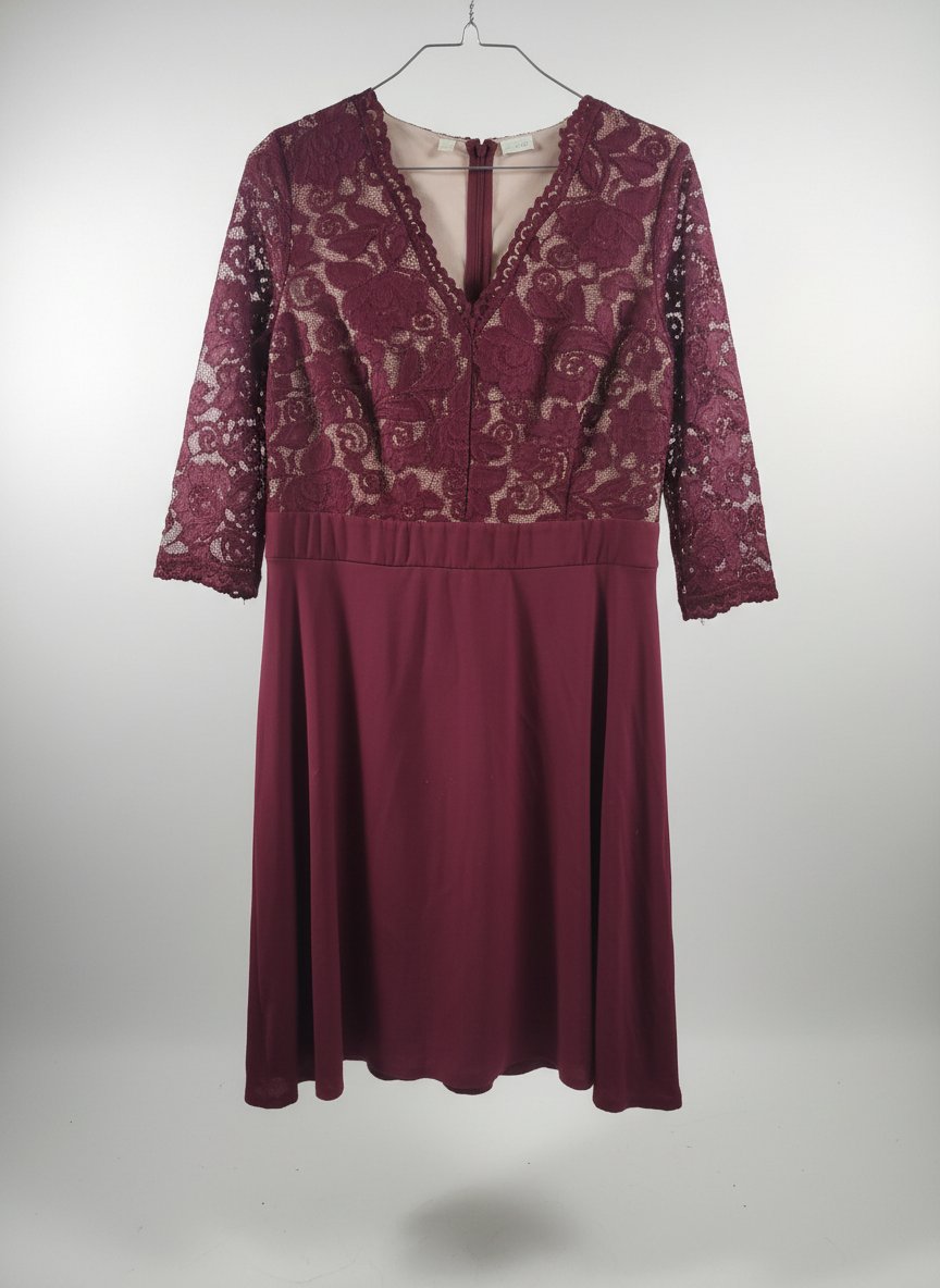 Robe soirée rouge bordeaux 