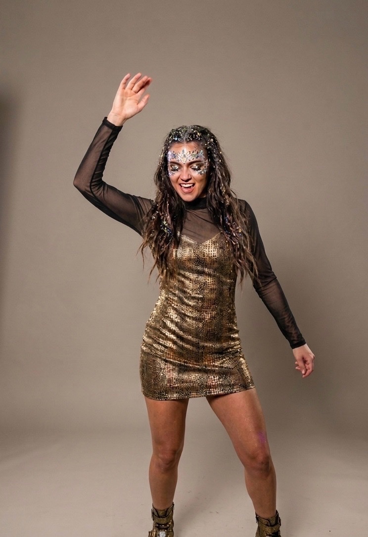 ROBE DE FESTIVAL / RAVE TECHNO DORÉE & TRANSPARENTE