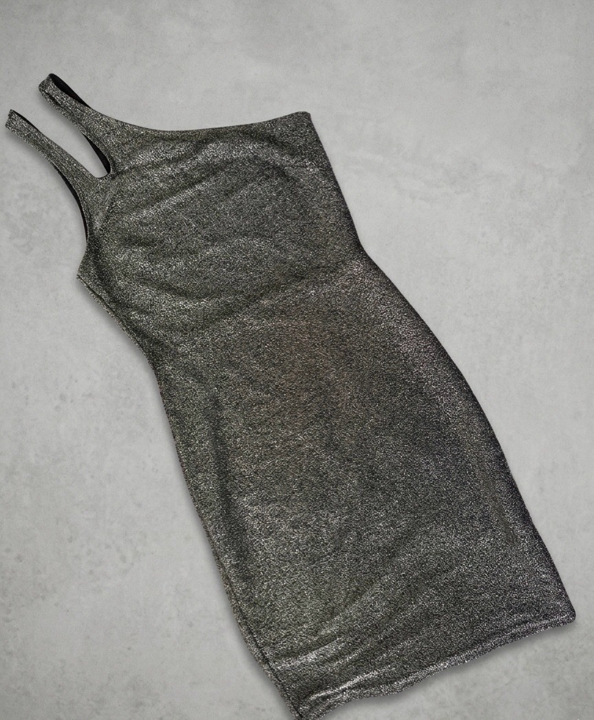 Robe de soirée Tally Weijl asymétrique pailletée grise XS