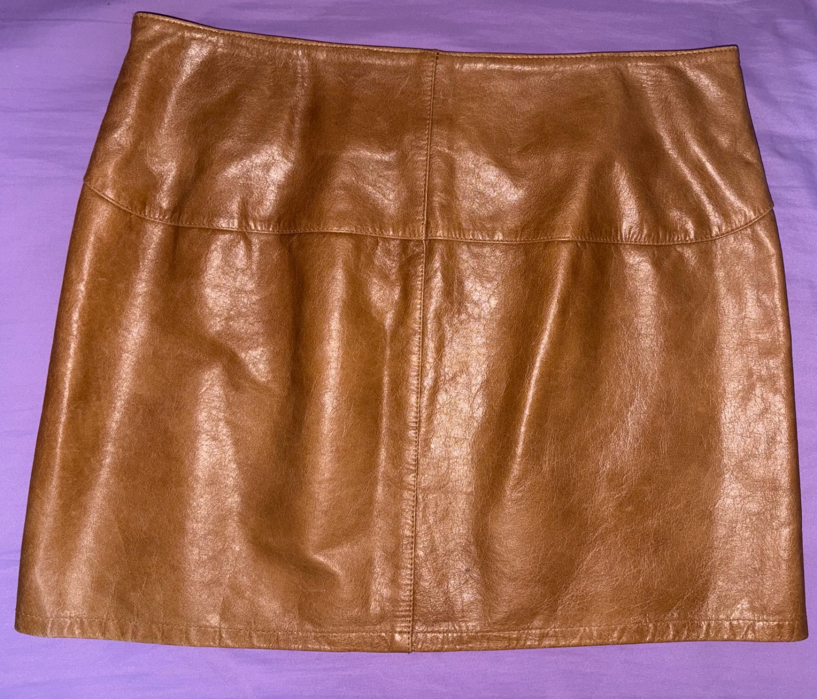 Jupe courte en cuir GAP – Marron Camel 
