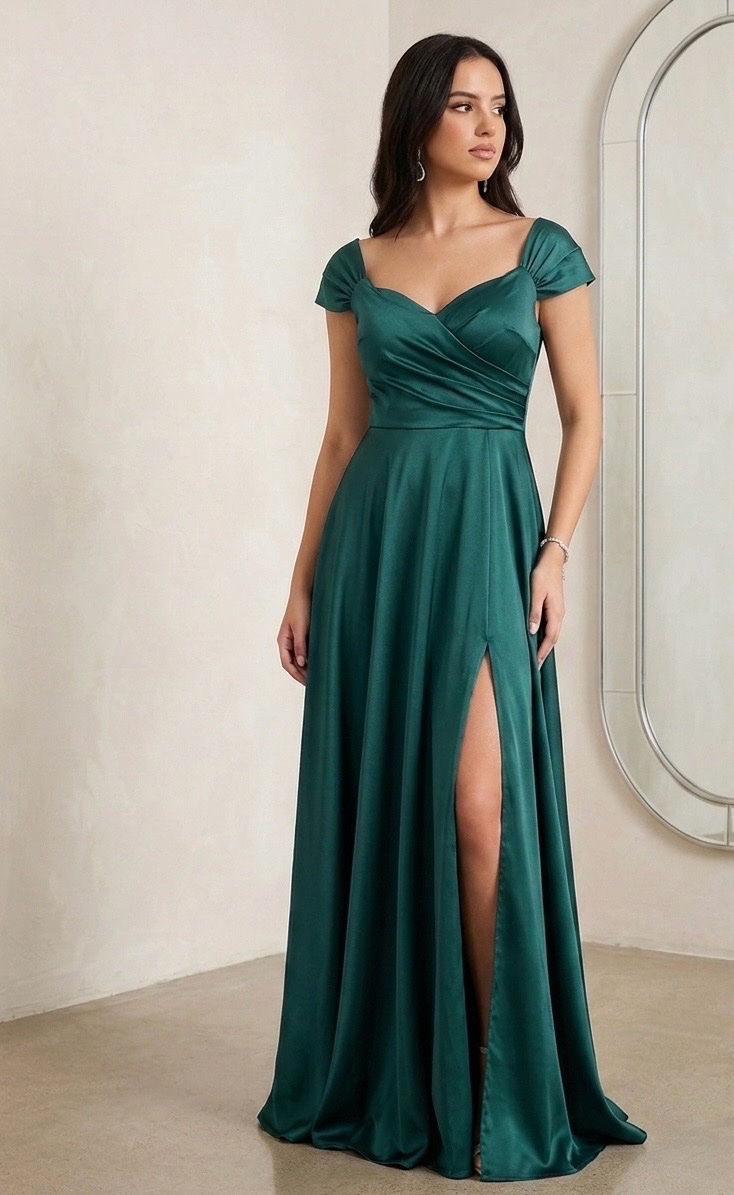 Green dress elegant and classy