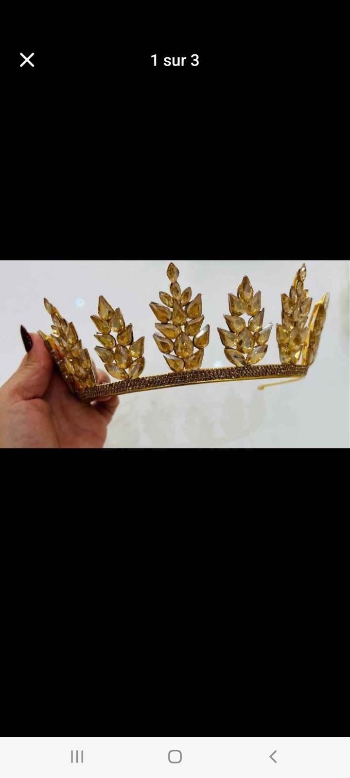 Couronne dore تاج avec ses boucles 