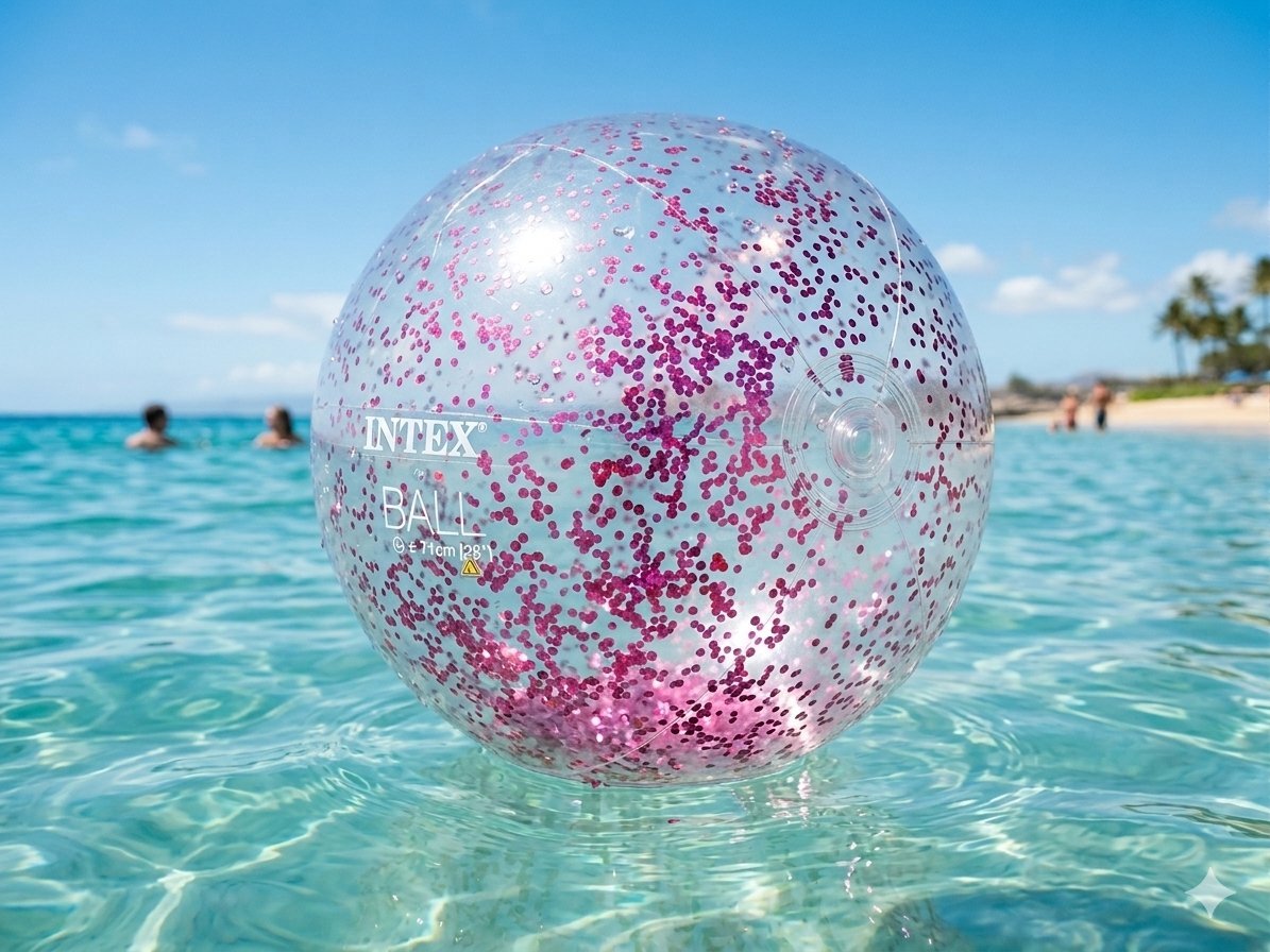 Ballon de plage gonflable avec paillettes – marque Intex