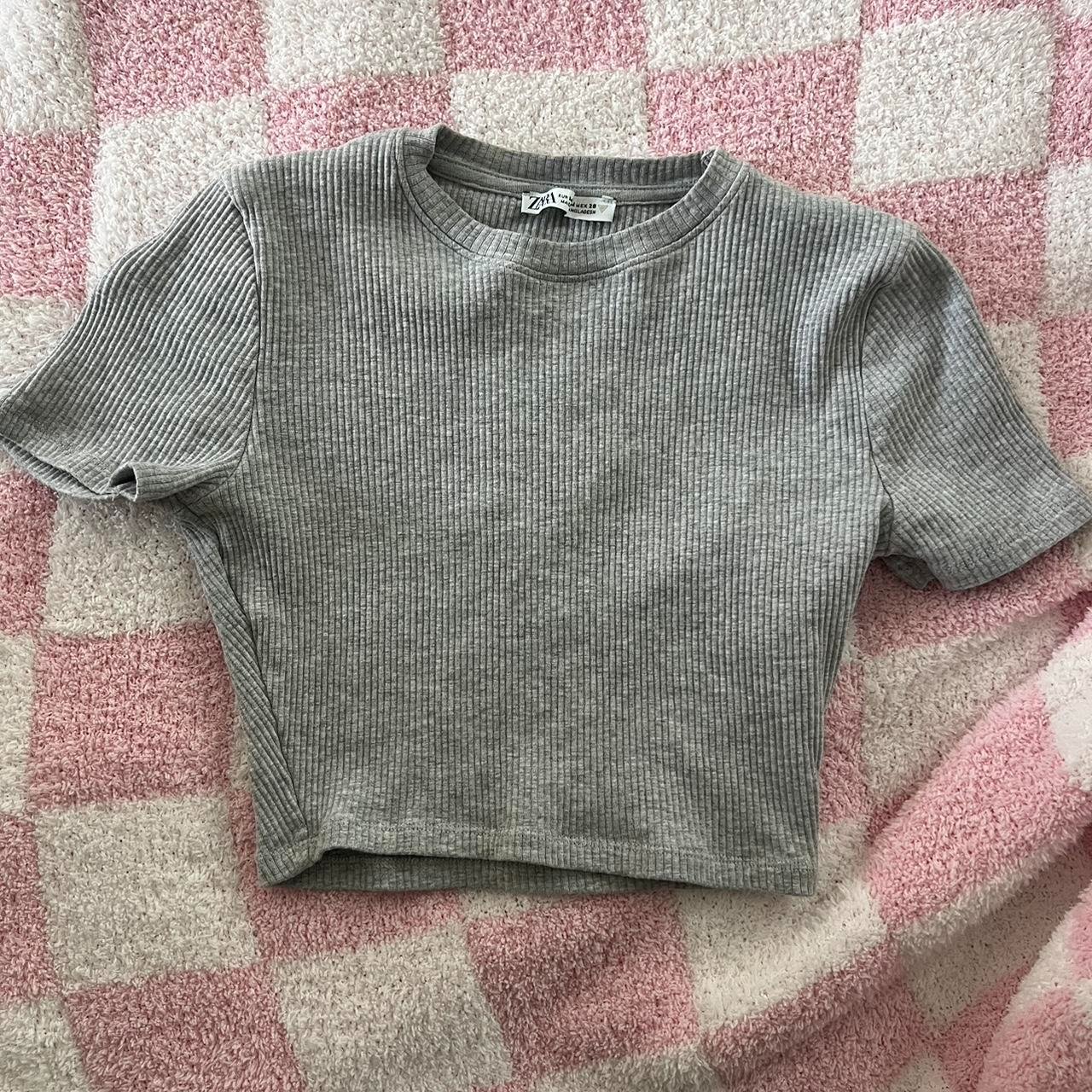 Grey crop top zara taille S