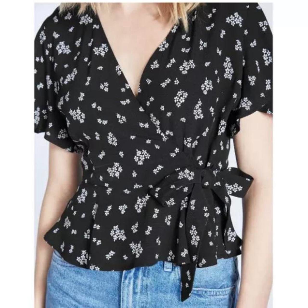 Women's Black and White Blouse