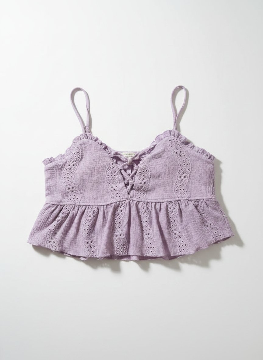 Crop top bretelles FB Sister mauve lilas taille XXS