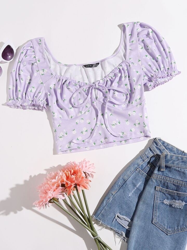 Haut lilas shein taille L