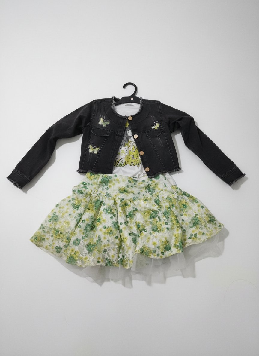 Jupe avect veste courte et pull