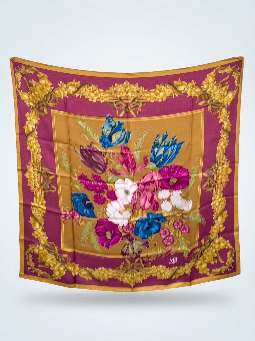 Foulard multicolore en soie 