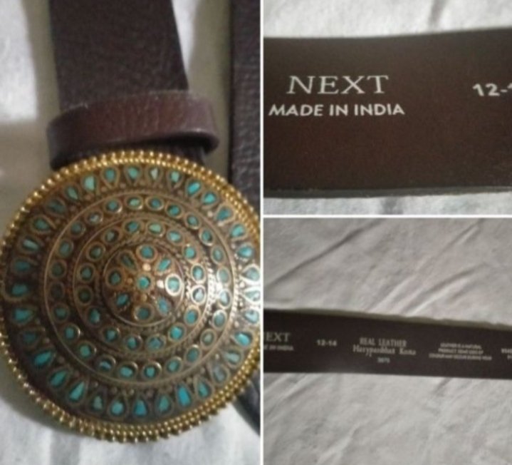Ceinture en cuir véritable marron Next 