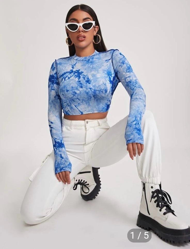 top bleu shein