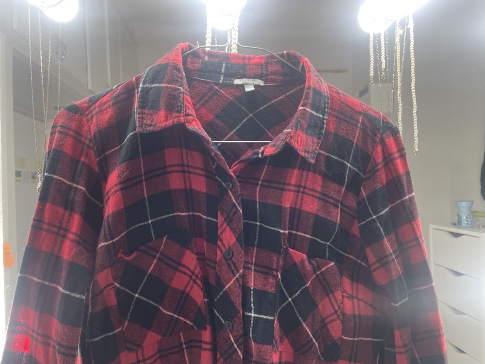 chemise à carreaux rouge
