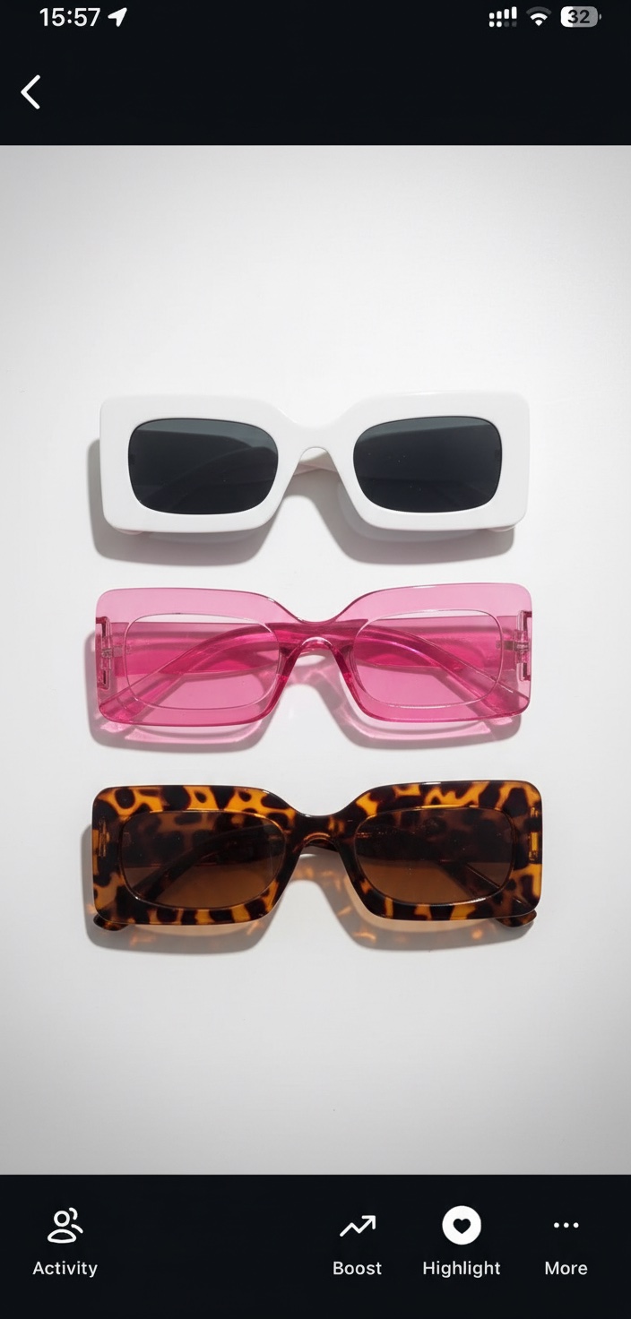 3 lunettes de soleil cachetee