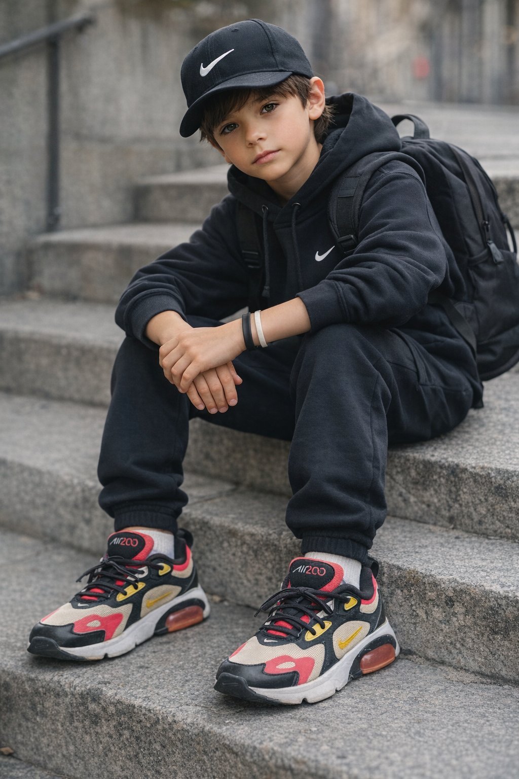 Baskets style Air 200, multicolores (noir, rouge, jaune et blanc), lacets noirs, semelle confortable, look sportif et tendance pointure 36.5