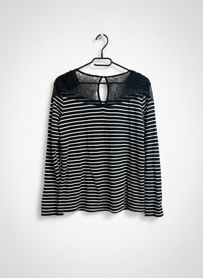 Pull coton noir et blanc