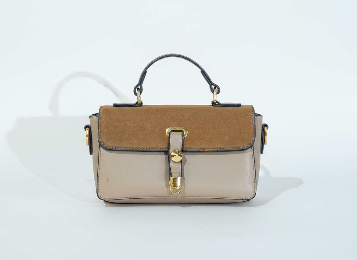 Sac a main beige et marron
