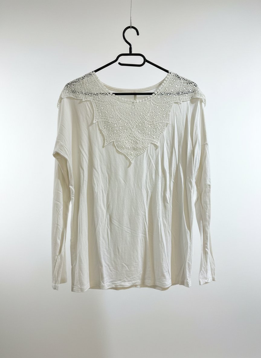Pull coton beige clair