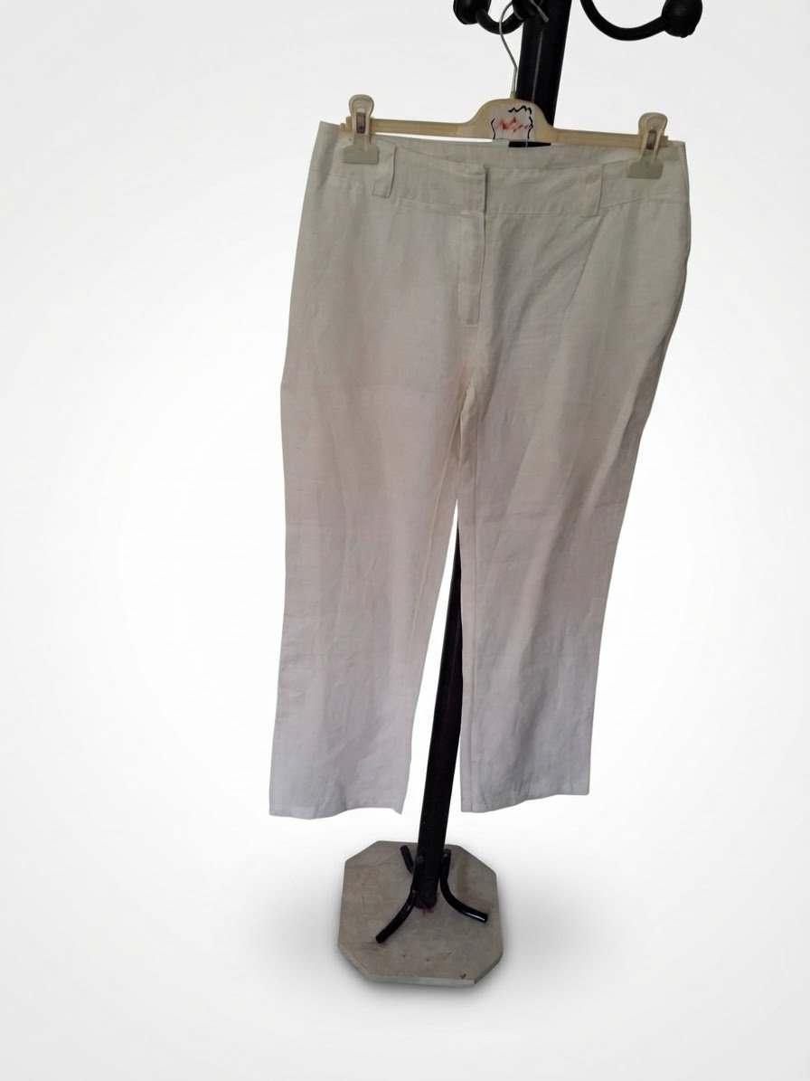Pantalon en lin blanc nafnaf