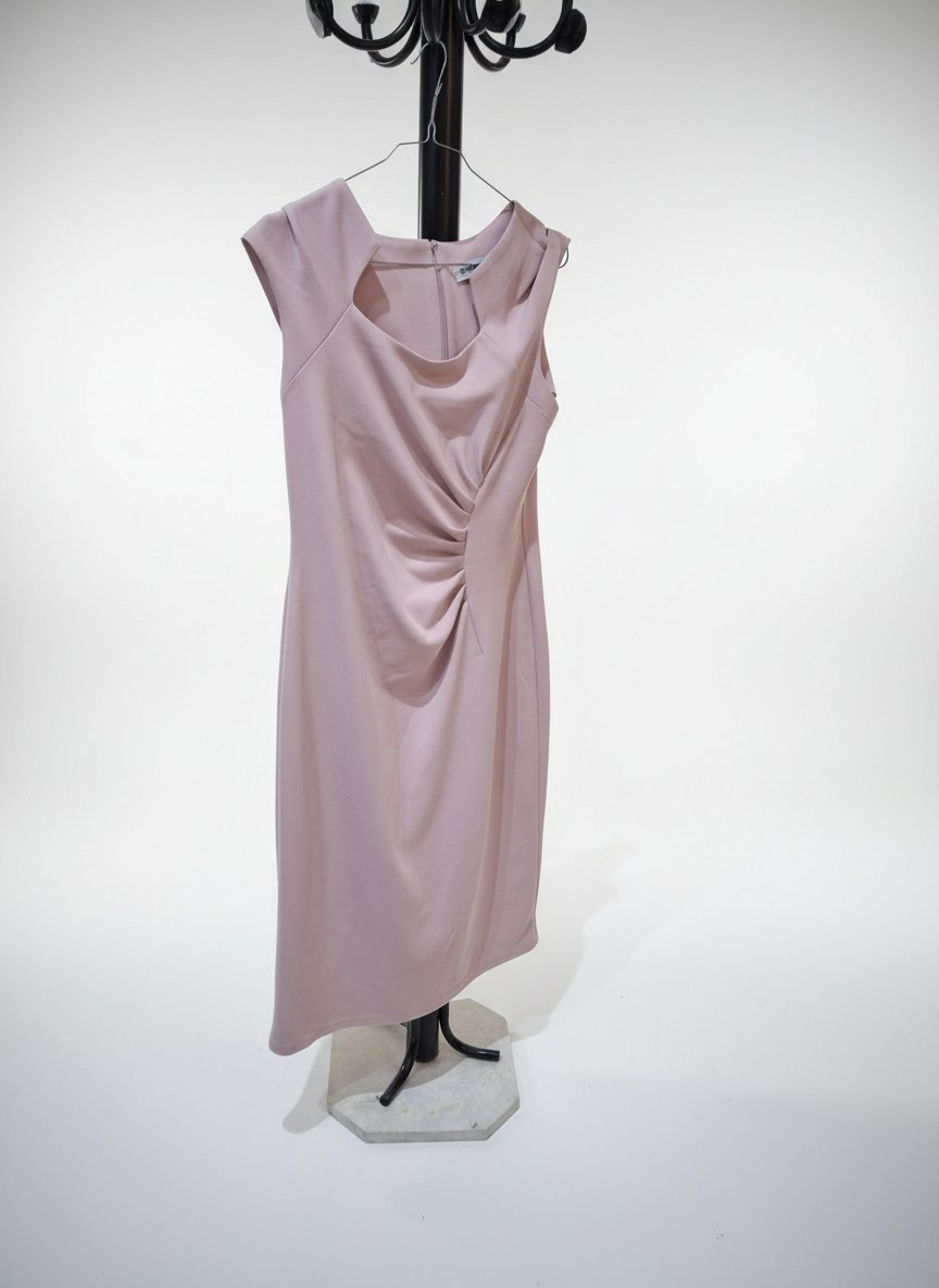 Robe en crepe rose bombon