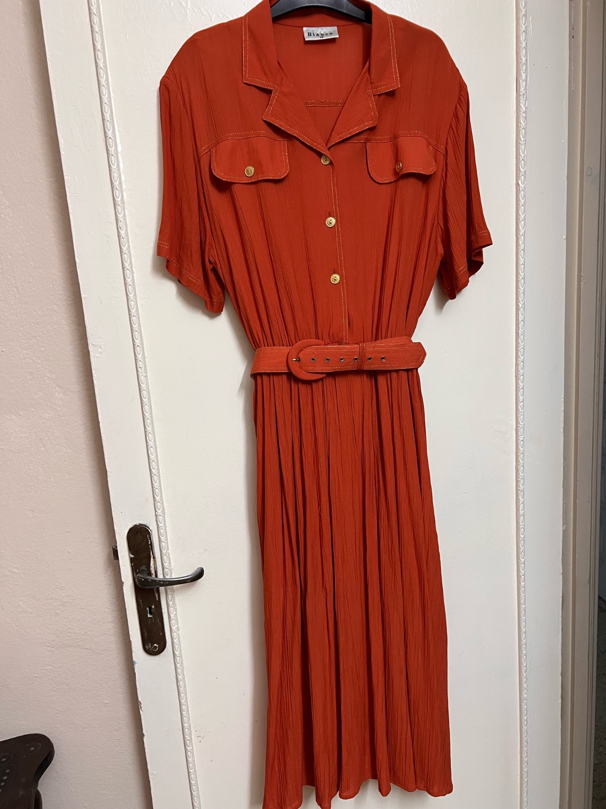 Robe long en orange et doré