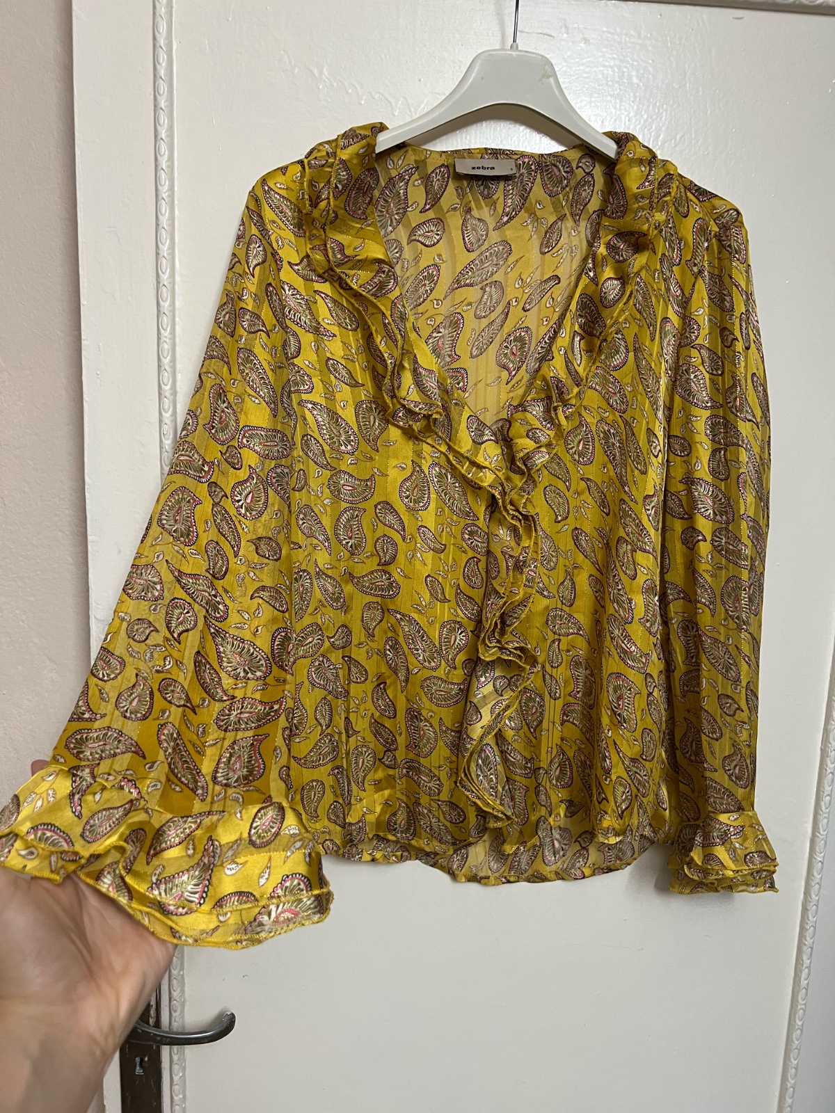 Chemise fluide en jaune et rose marque Zebra 