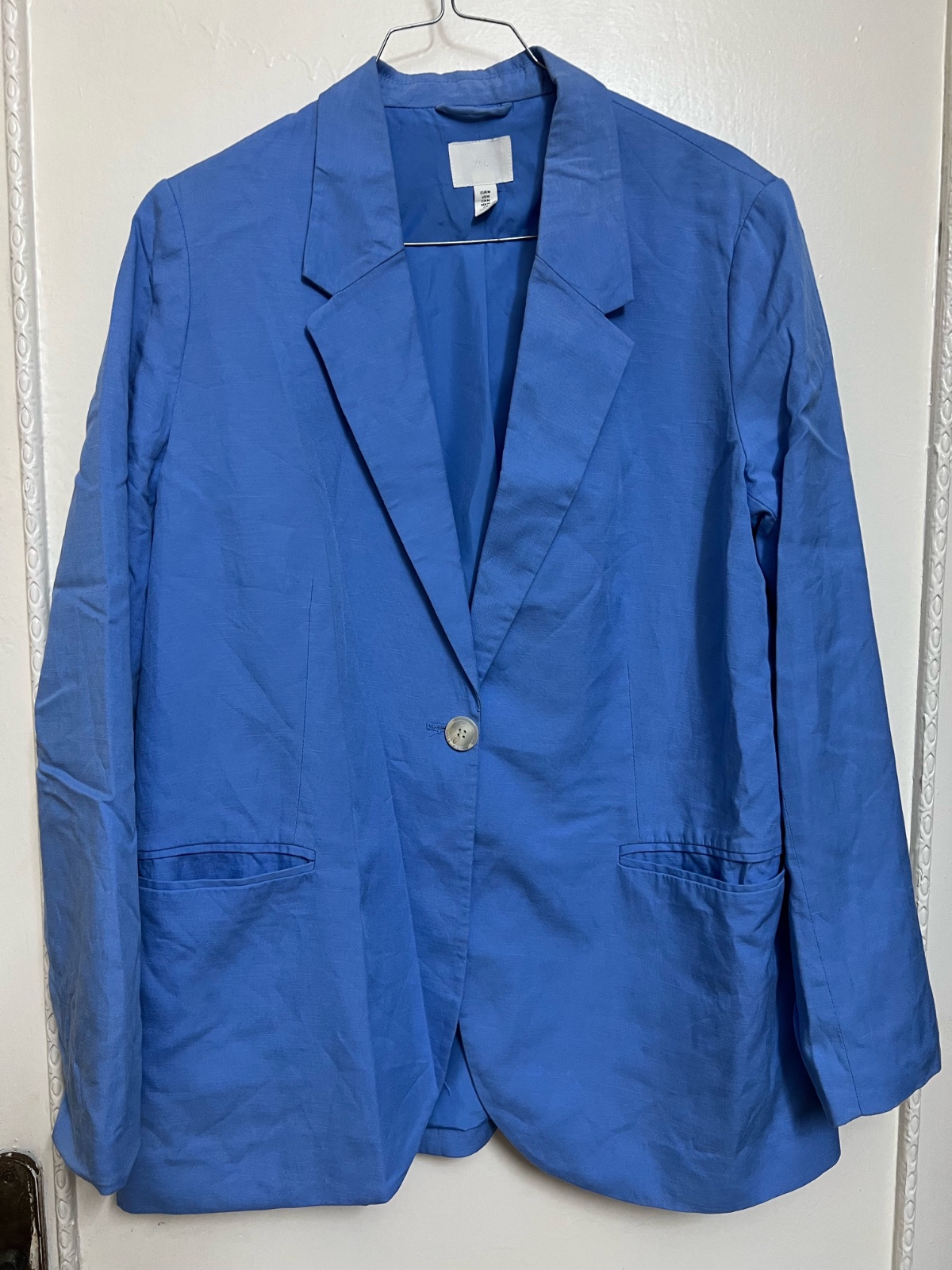 Blazer en lin bleu ciel H&M