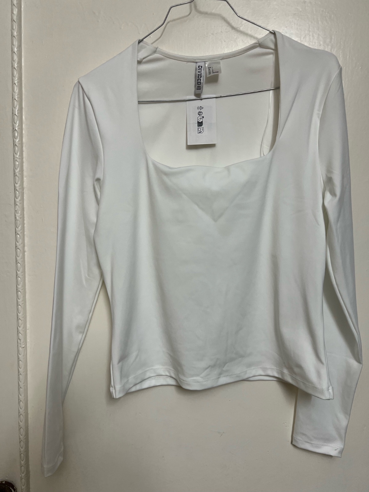 Body colle carré en blanc H&M
